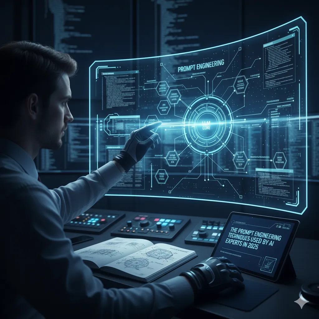 A flowchart showing the five key components of expert prompt engineering techniques